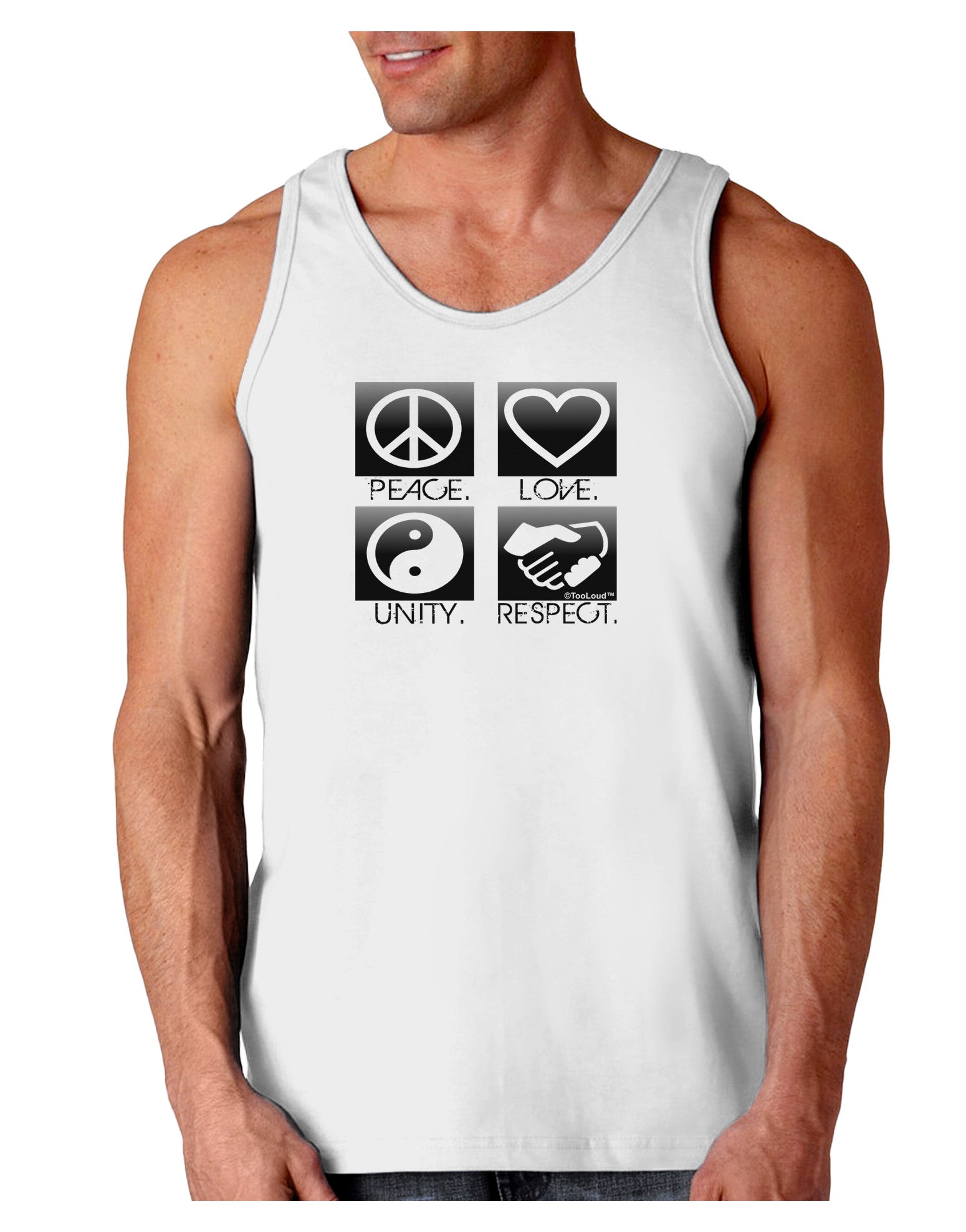 PLUR Squares BnW Loose Tank Top-Loose Tank Top-TooLoud-White-Small-Davson Sales