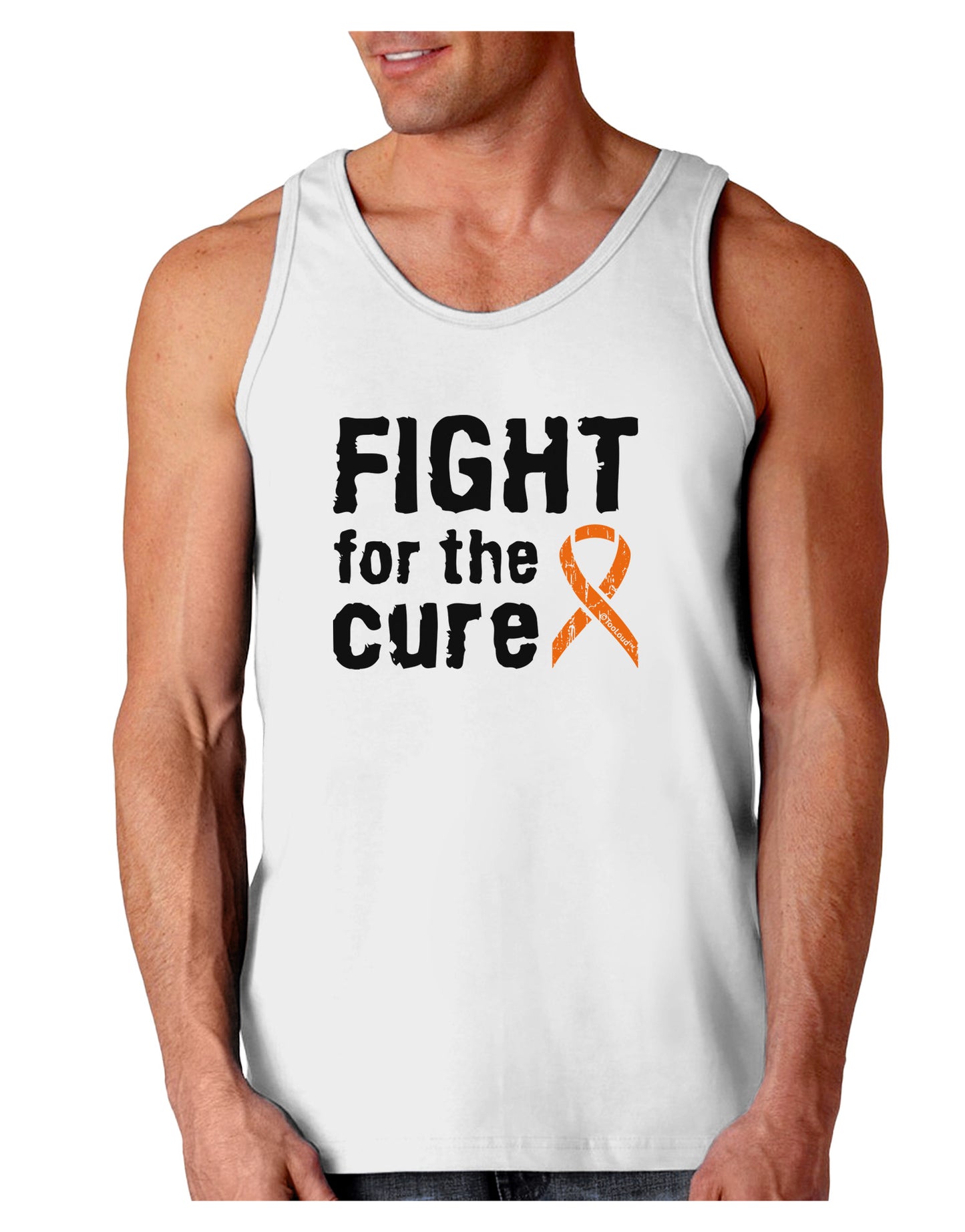 Fight for the Cure - Orange Ribbon Leukemia Loose Tank Top-Loose Tank Top-TooLoud-White-Small-Davson Sales
