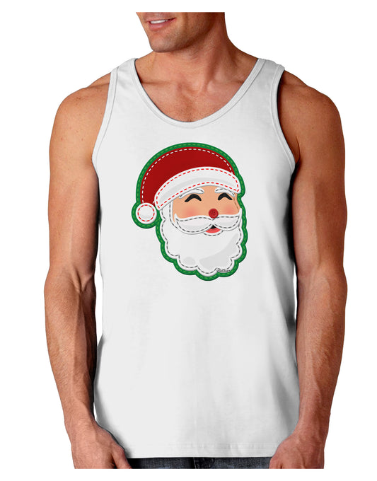 Cute Santa Claus Face Faux Applique Loose Tank Top-Loose Tank Top-TooLoud-White-Small-Davson Sales