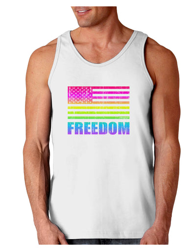 American Pride - Rainbow Flag - Freedom Loose Tank Top-Loose Tank Top-TooLoud-White-Small-Davson Sales