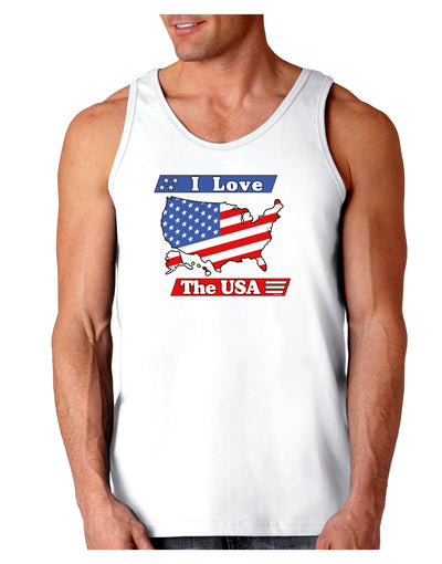 I Love The USA Loose Tank Top-Loose Tank Top-TooLoud-White-Small-Davson Sales