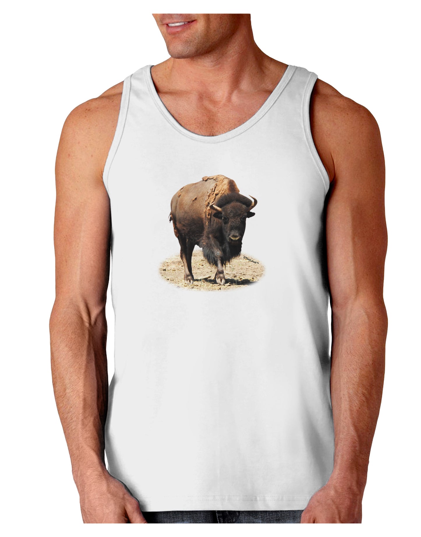 Strong Bison Cutout Loose Tank Top-Loose Tank Top-TooLoud-White-Small-Davson Sales
