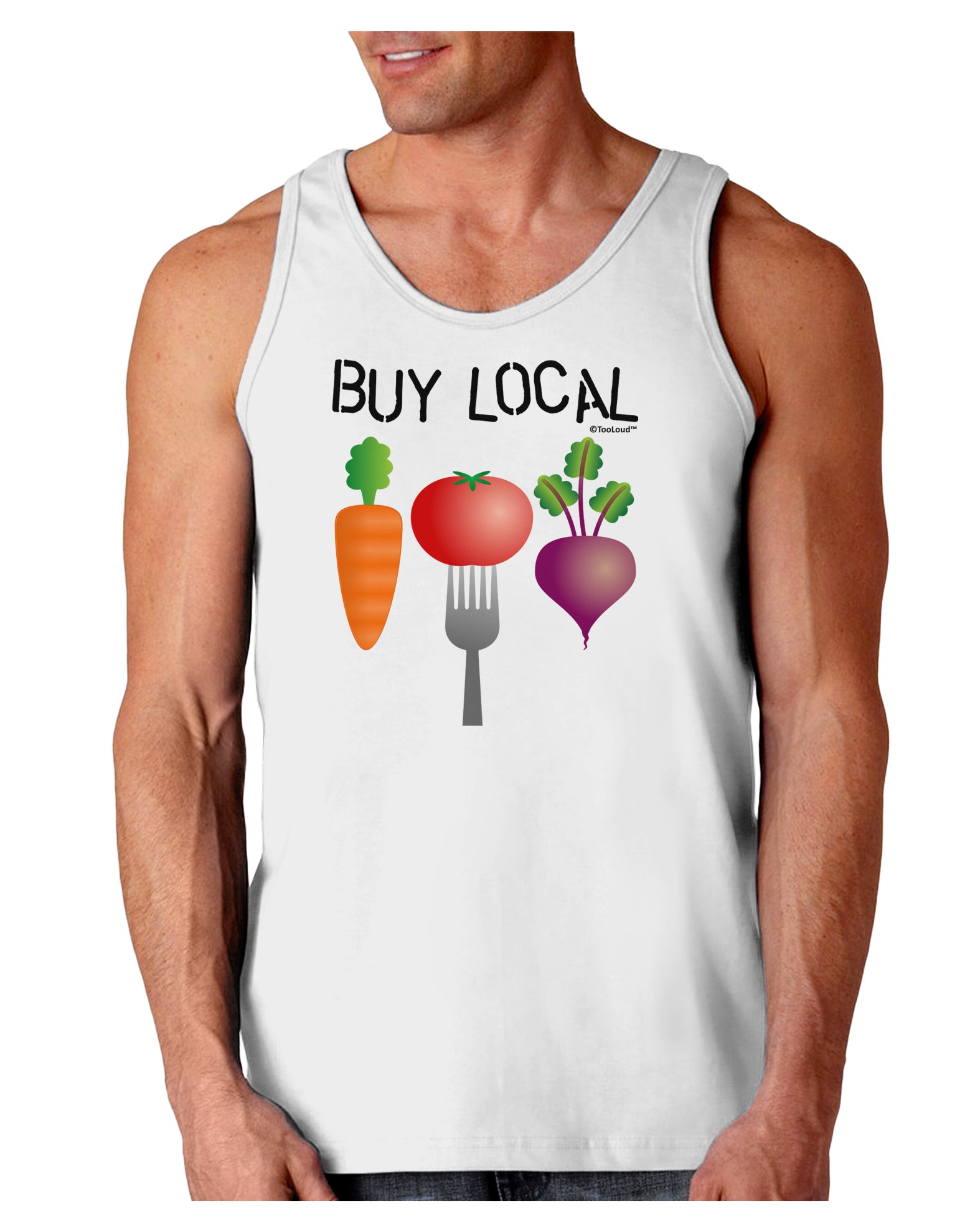 Buy Local - Vegetables Design Loose Tank Top-Loose Tank Top-TooLoud-White-Small-Davson Sales