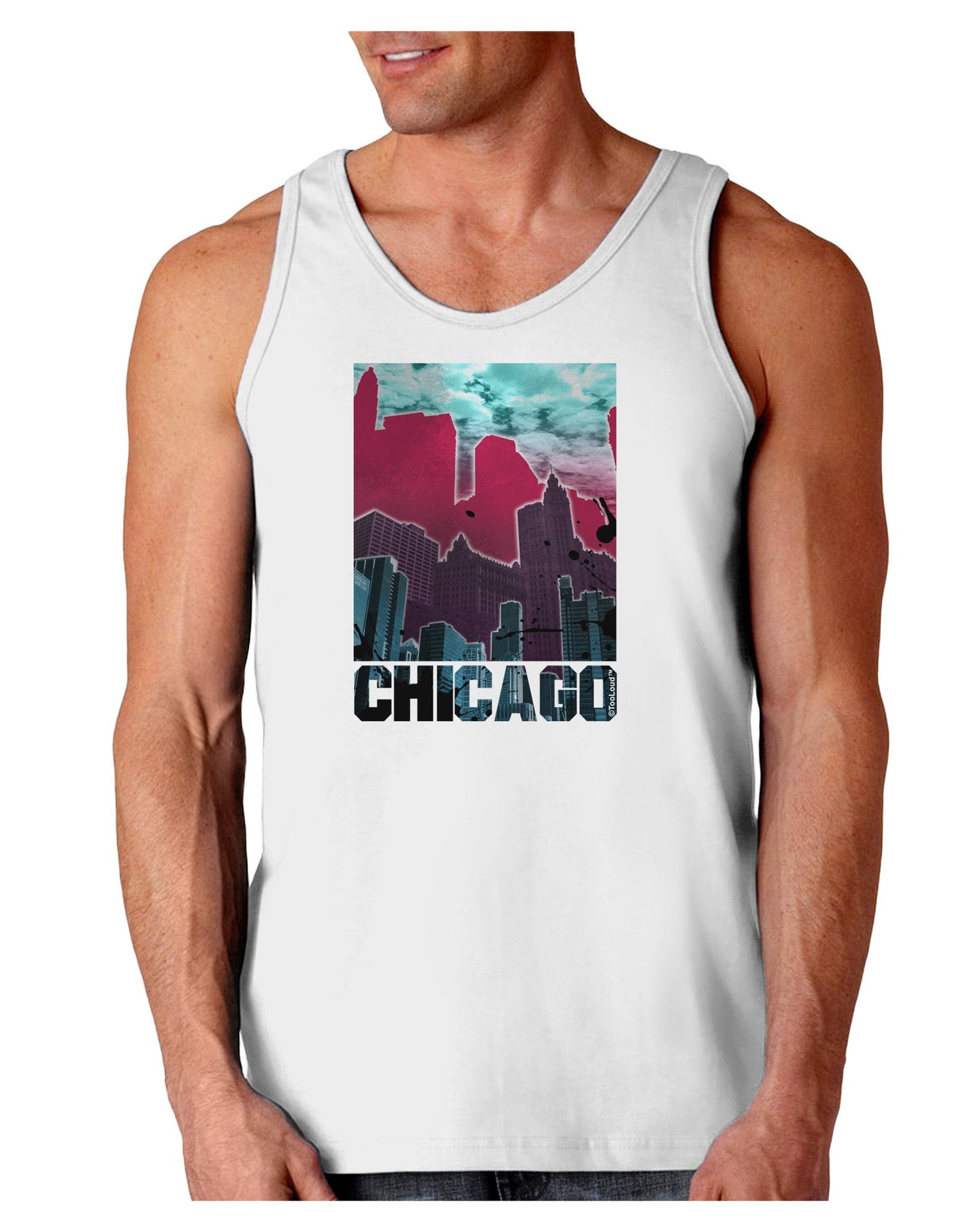Chicago Abstract 2 Loose Tank Top-Loose Tank Top-TooLoud-White-XX-Large-Davson Sales