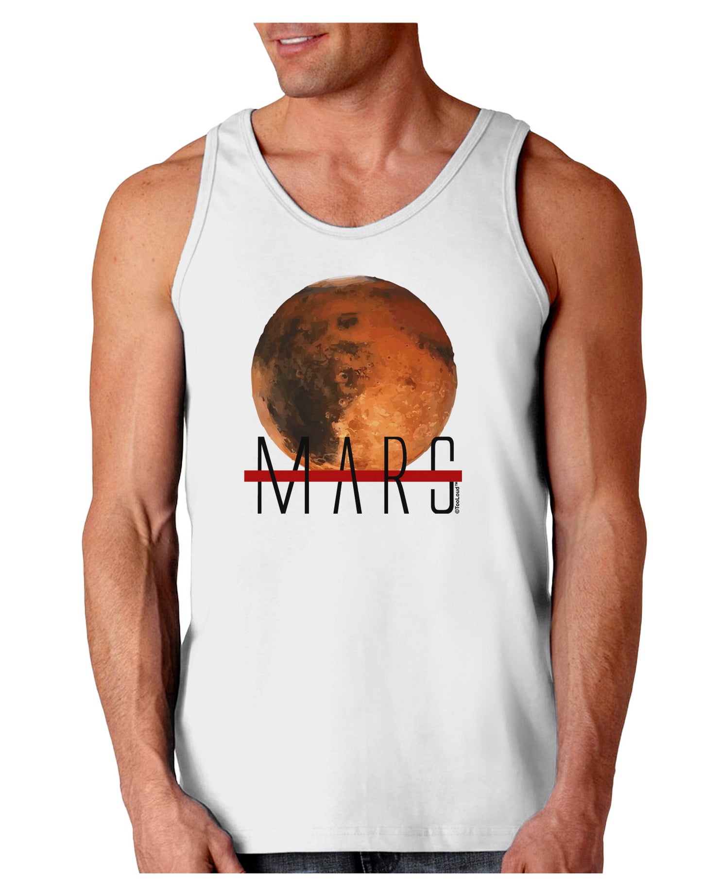 Planet Mars Text Loose Tank Top-Loose Tank Top-TooLoud-White-Small-Davson Sales