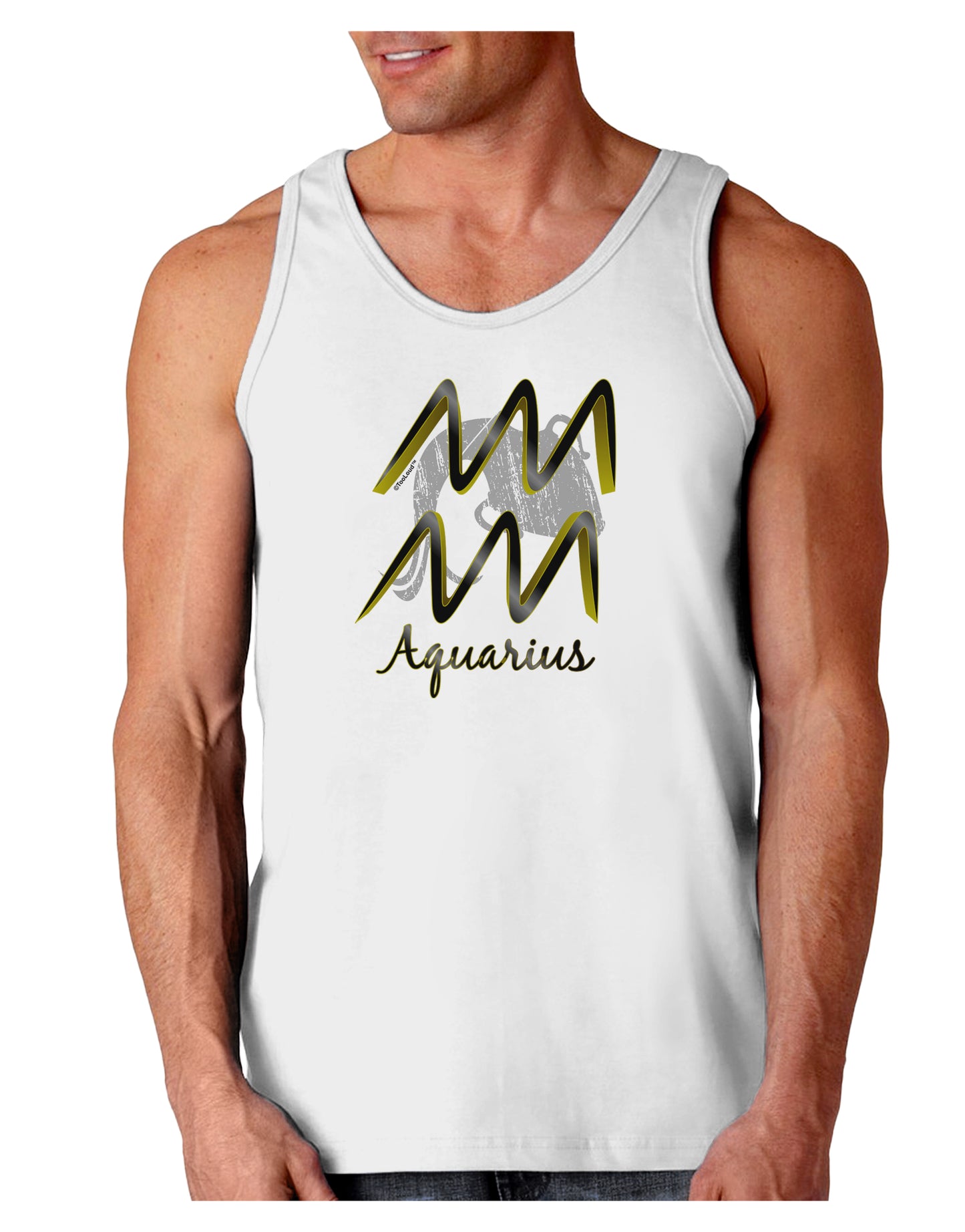 Aquarius Symbol Loose Tank Top-Loose Tank Top-TooLoud-White-Small-Davson Sales