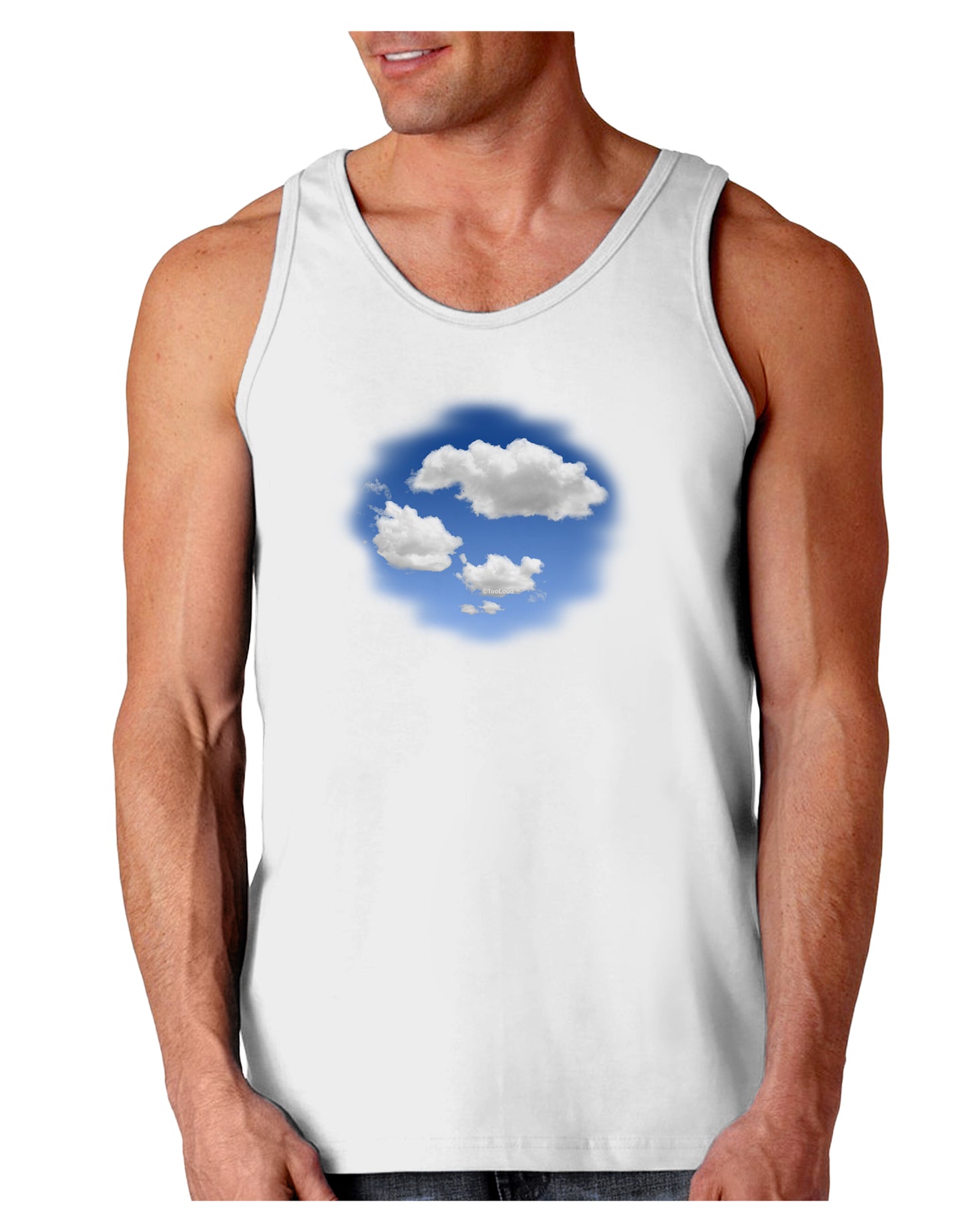 Blue Sky Puffy Clouds Loose Tank Top-Loose Tank Top-TooLoud-White-Small-Davson Sales