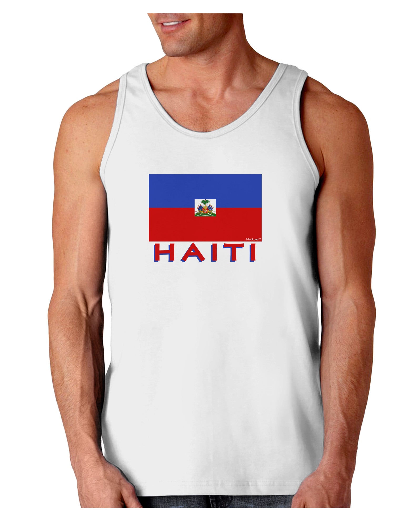 Haiti Flag Loose Tank Top-Loose Tank Top-TooLoud-White-Small-Davson Sales