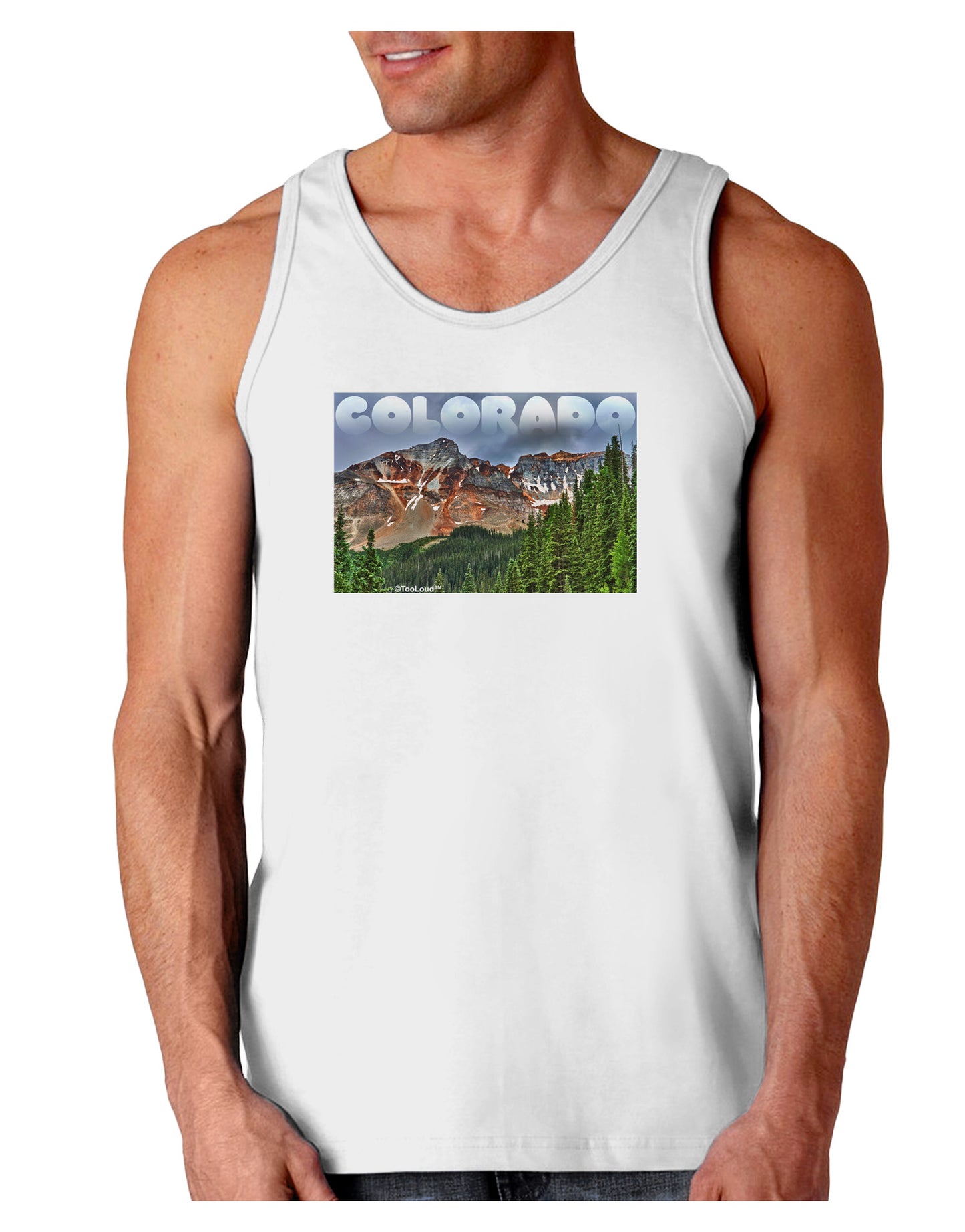 Colorado Mountains Forrest Text Loose Tank Top-Loose Tank Top-TooLoud-White-Small-Davson Sales