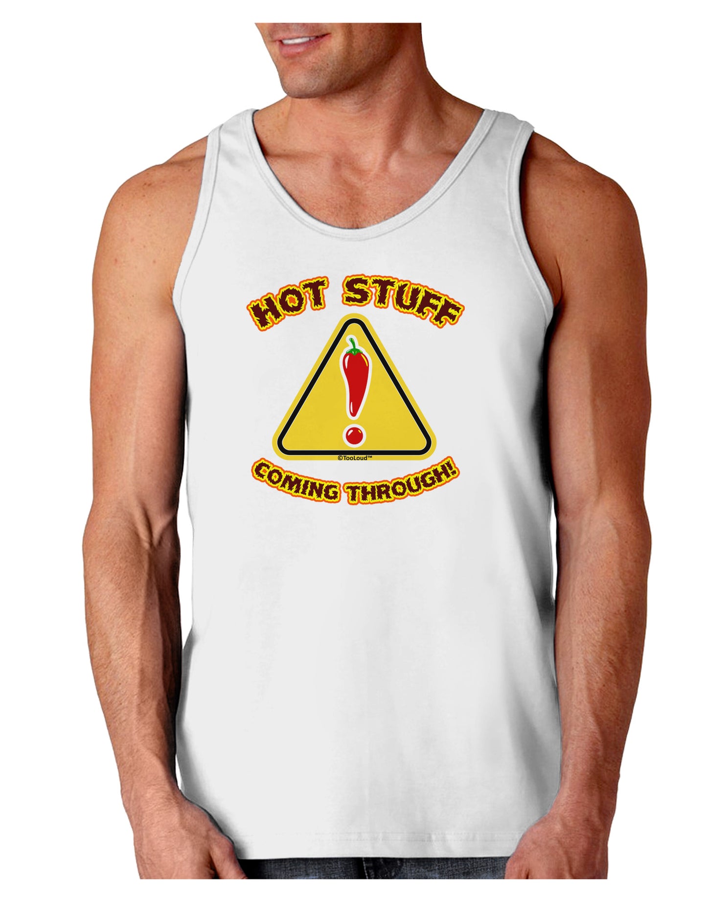 Hot Stuff Coming Through Loose Tank Top-Loose Tank Top-TooLoud-White-Small-Davson Sales