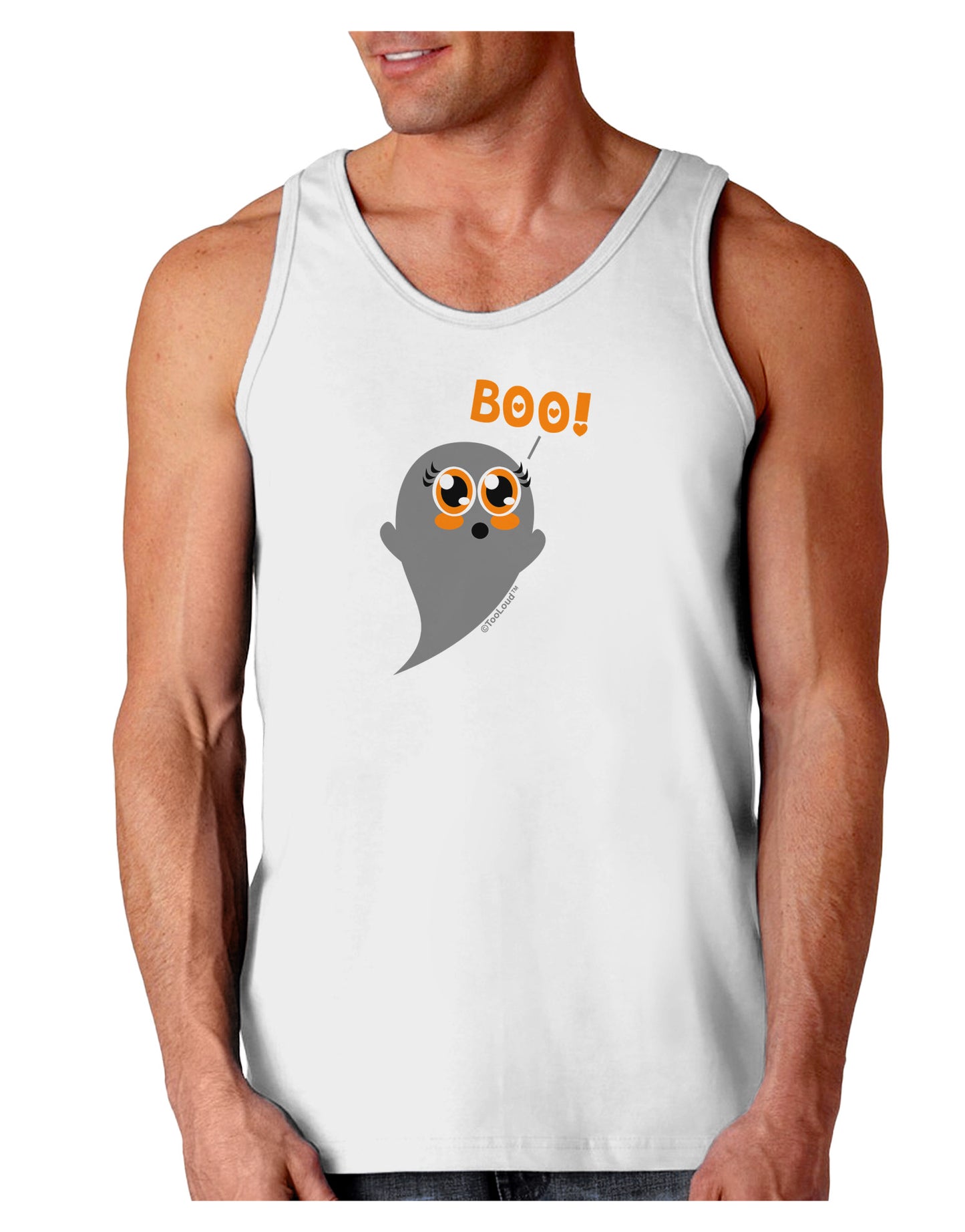 Cute Boo Ghost Loose Tank Top-Loose Tank Top-TooLoud-White-Small-Davson Sales