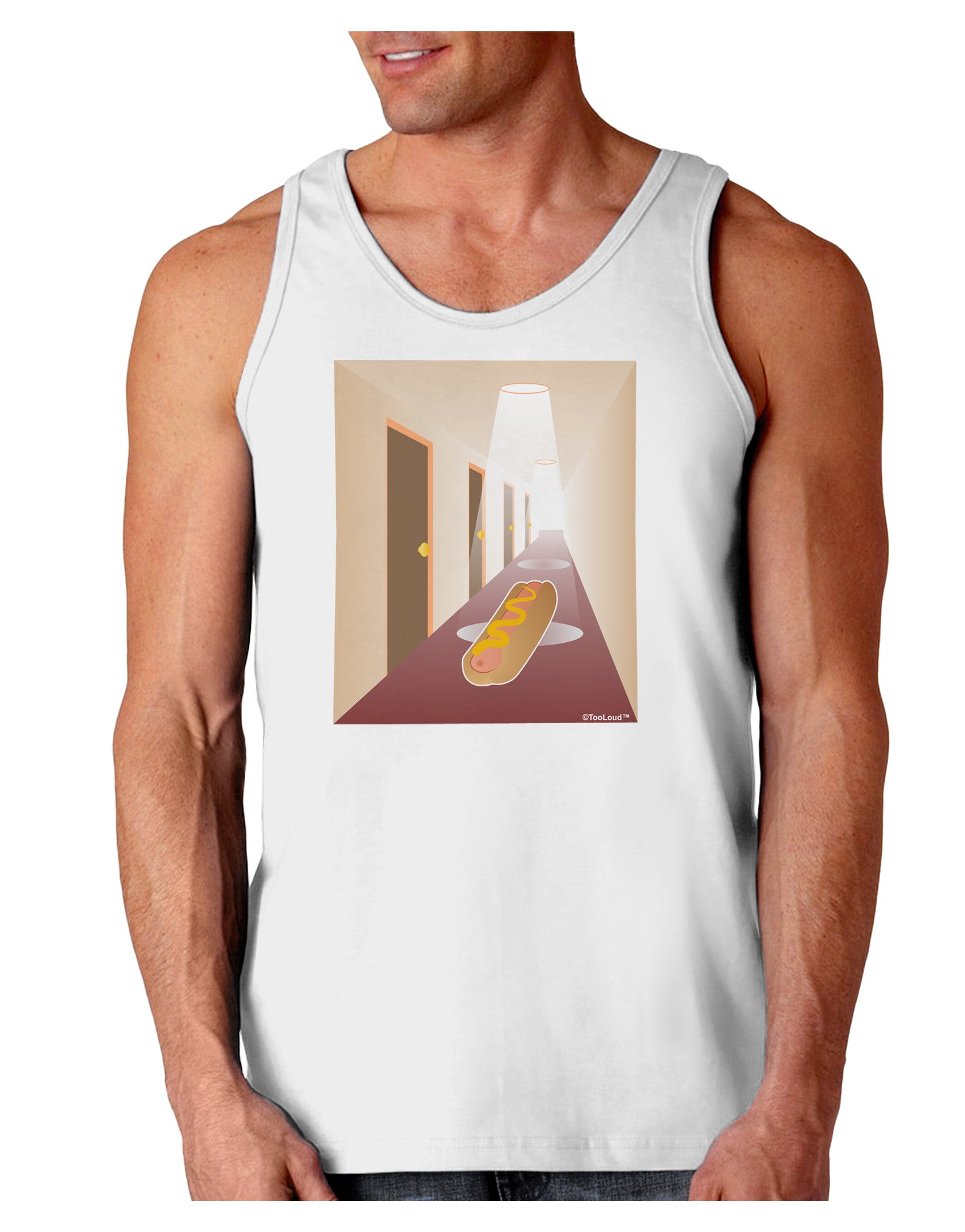 Hotdog in a Hallway Loose Tank Top-Loose Tank Top-TooLoud-White-Small-Davson Sales