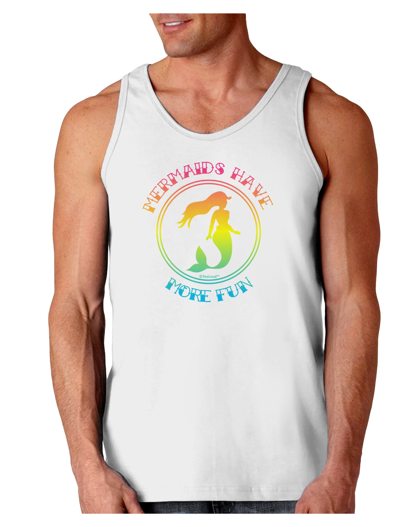 Mermaids Have More Fun - Beachy Colors Loose Tank Top-Loose Tank Top-TooLoud-White-Small-Davson Sales