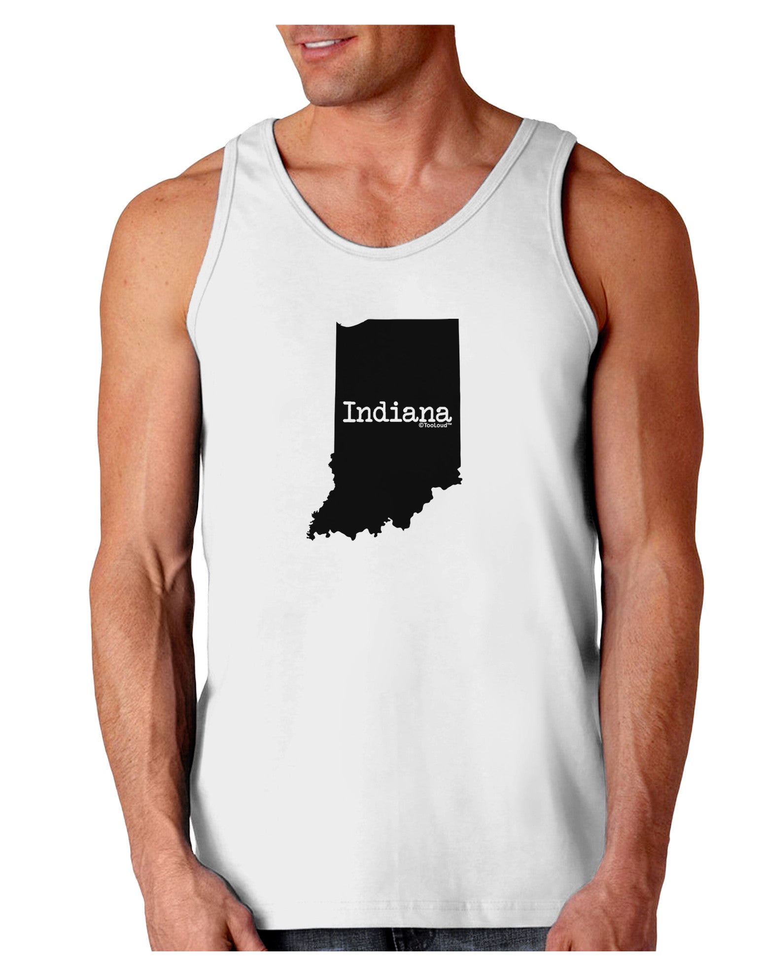 Indiana - United States Shape Loose Tank Top-Loose Tank Top-TooLoud-White-Small-Davson Sales