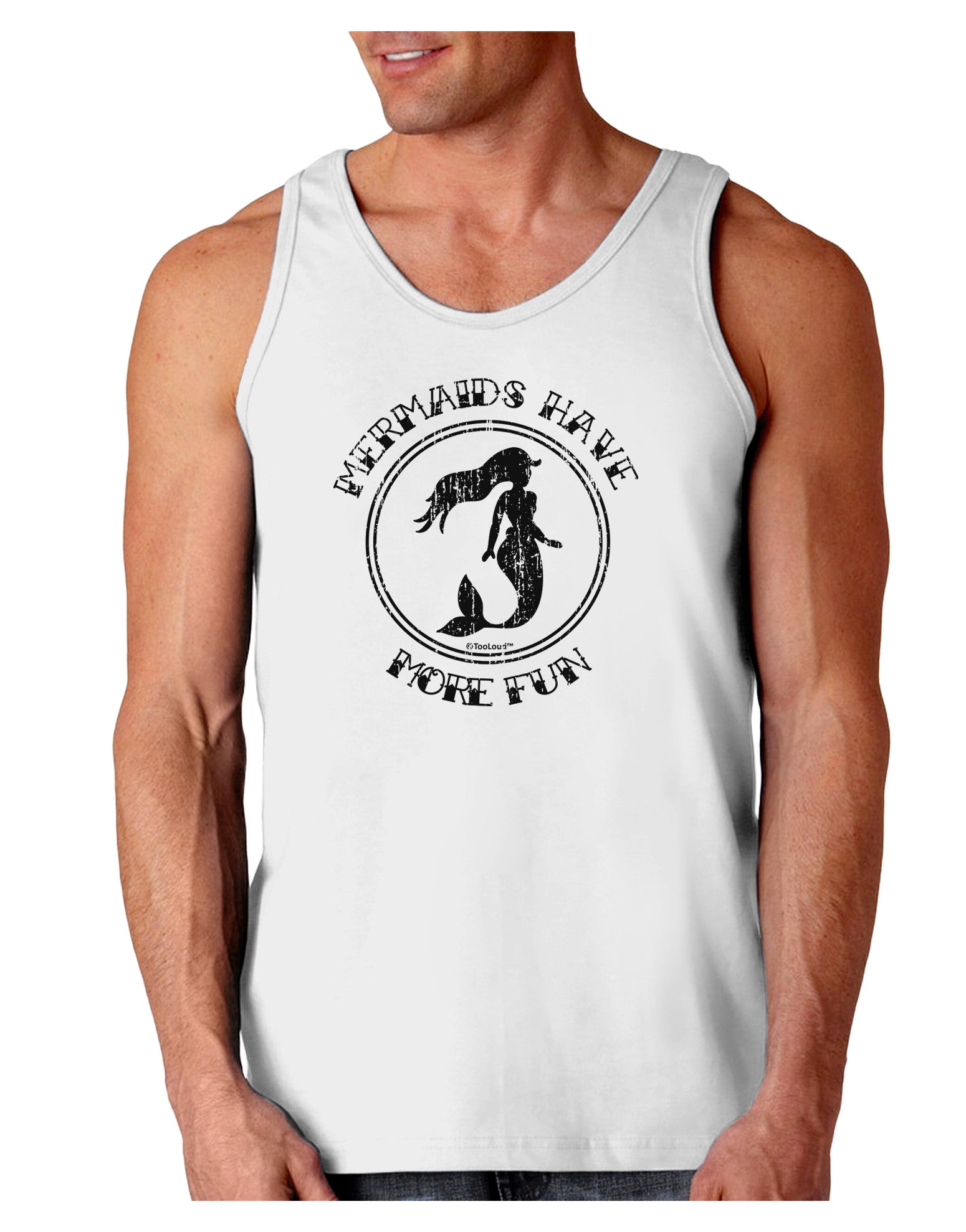 Mermaids Have More Fun - Distressed Loose Tank Top-Loose Tank Top-TooLoud-White-Small-Davson Sales