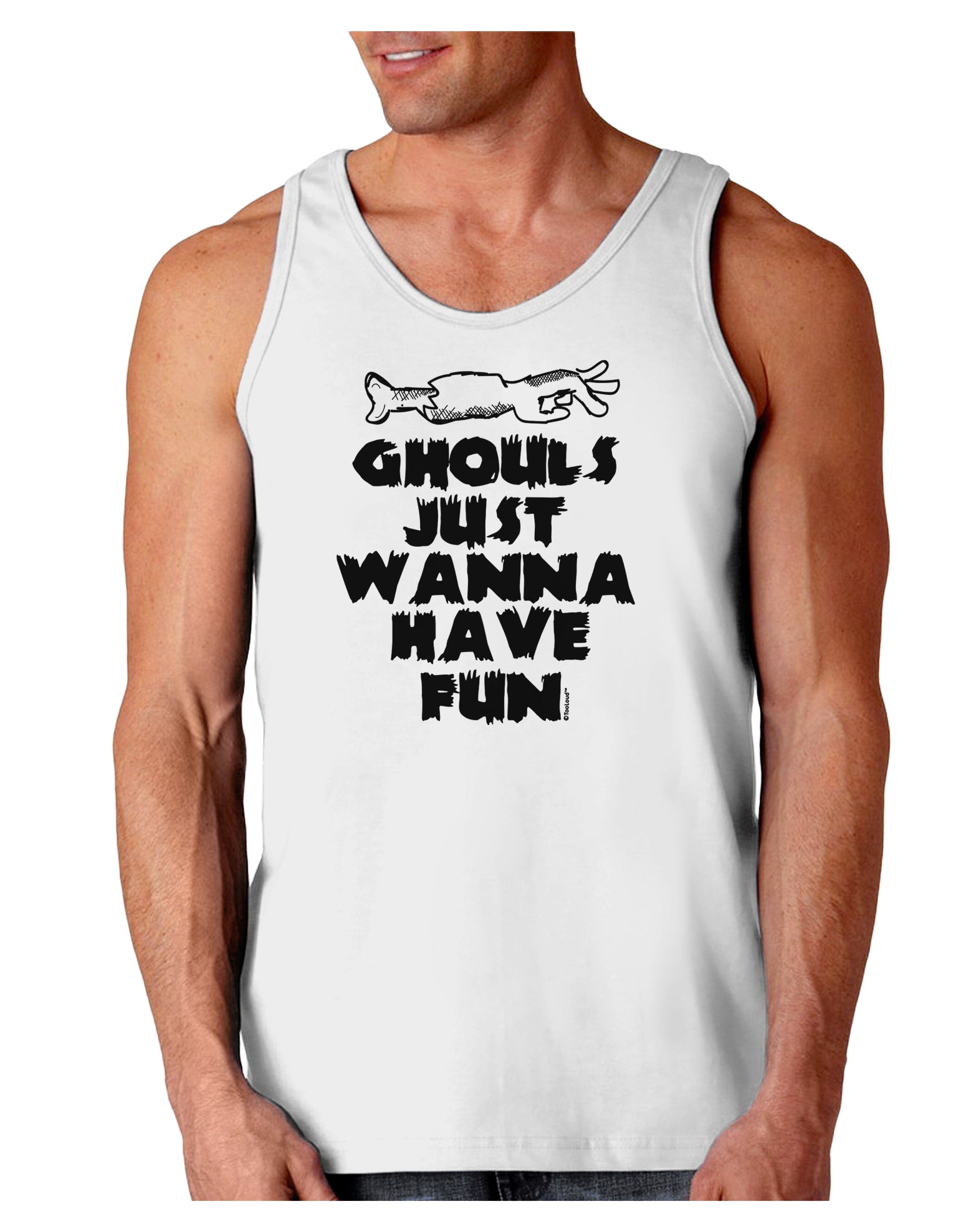 Ghouls Just Wanna Have Fun Loose Tank Top-Mens-LooseTanktops-TooLoud-White-Small-Davson Sales