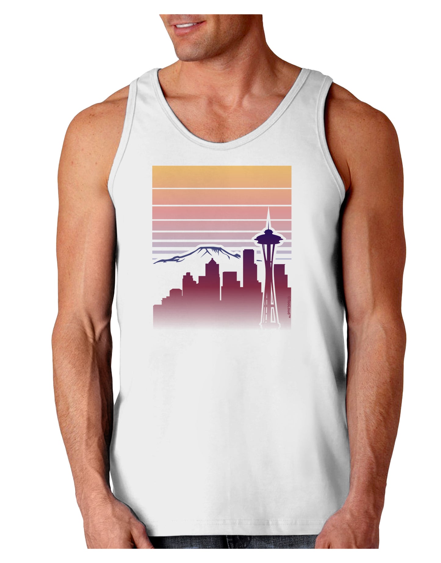 Seattle Skyline Sunrise Loose Tank Top-Loose Tank Top-TooLoud-White-Small-Davson Sales
