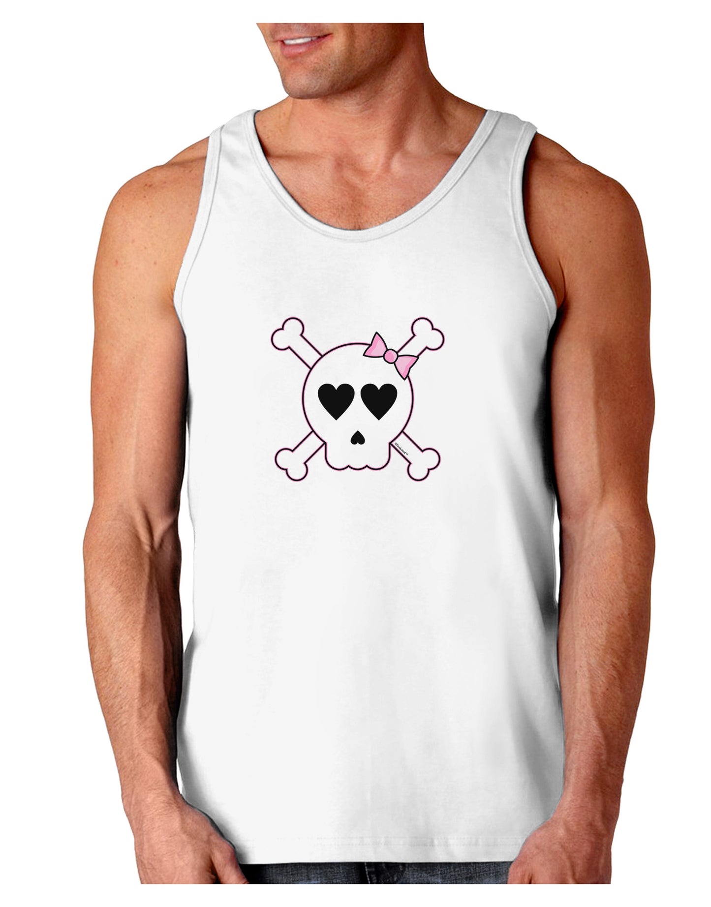 Skull and Crossbones Girl Loose Tank Top-Loose Tank Top-TooLoud-White-Small-Davson Sales