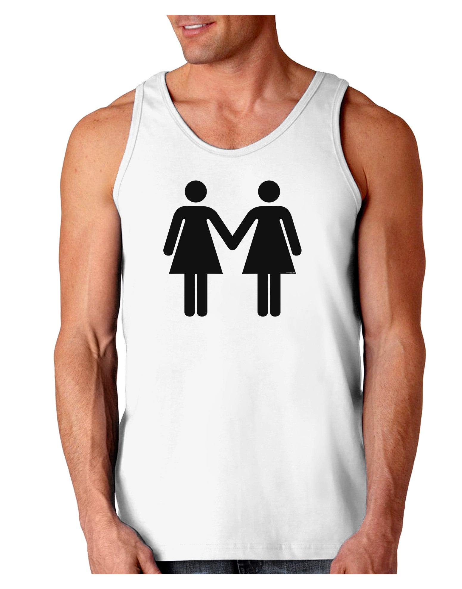 Lesbian Women Holding Hands LGBT Loose Tank Top-Loose Tank Top-TooLoud-White-Small-Davson Sales