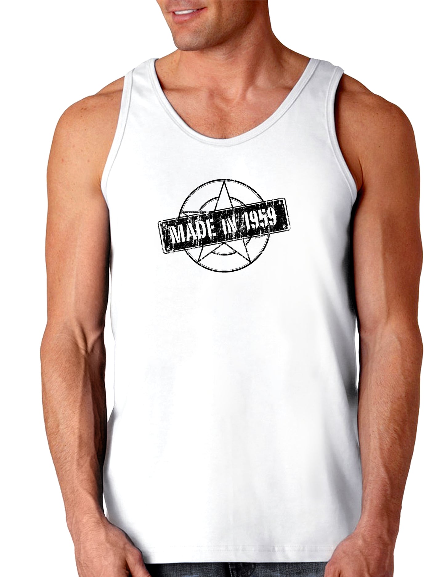 TooLoud 60th Birthday Gift Made in 1959 Loose Tank Top-Mens-LooseTanktops-TooLoud-White-Small-Davson Sales