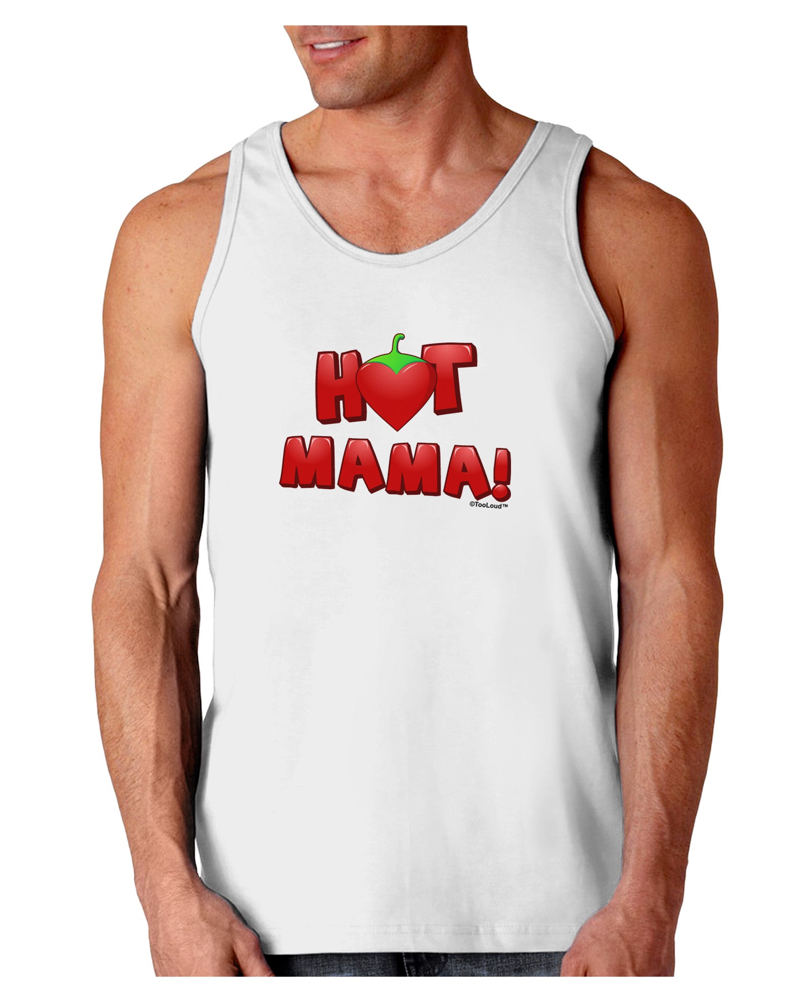 Hot Mama Chili Heart Loose Tank Top-Loose Tank Top-TooLoud-White-Small-Davson Sales