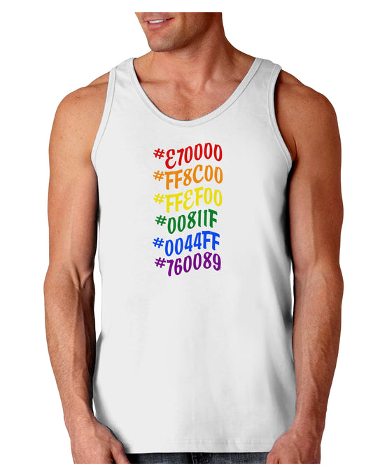 TooLoud Pride Flag Hex Code Loose Tank Top-Mens-LooseTanktops-TooLoud-White-Small-Davson Sales
