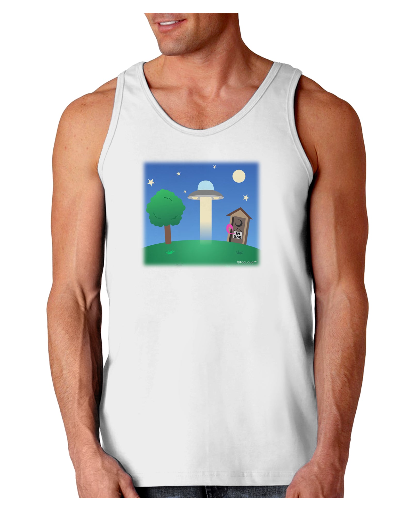 UFO Stopping At an Out-house Loose Tank Top by TooLoud-Loose Tank Top-TooLoud-White-Small-Davson Sales
