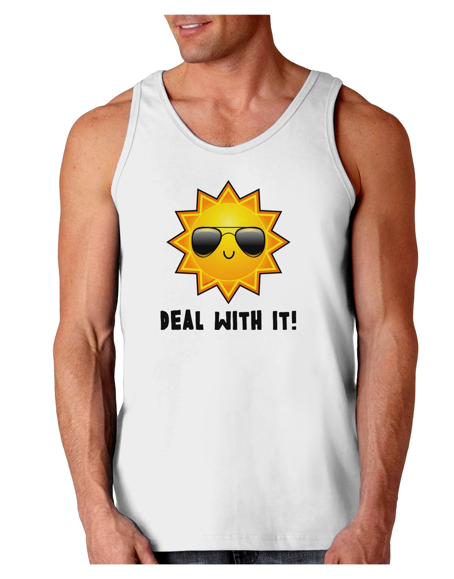 Deal With It Cute Sun Loose Tank Top-Loose Tank Top-TooLoud-White-Small-Davson Sales