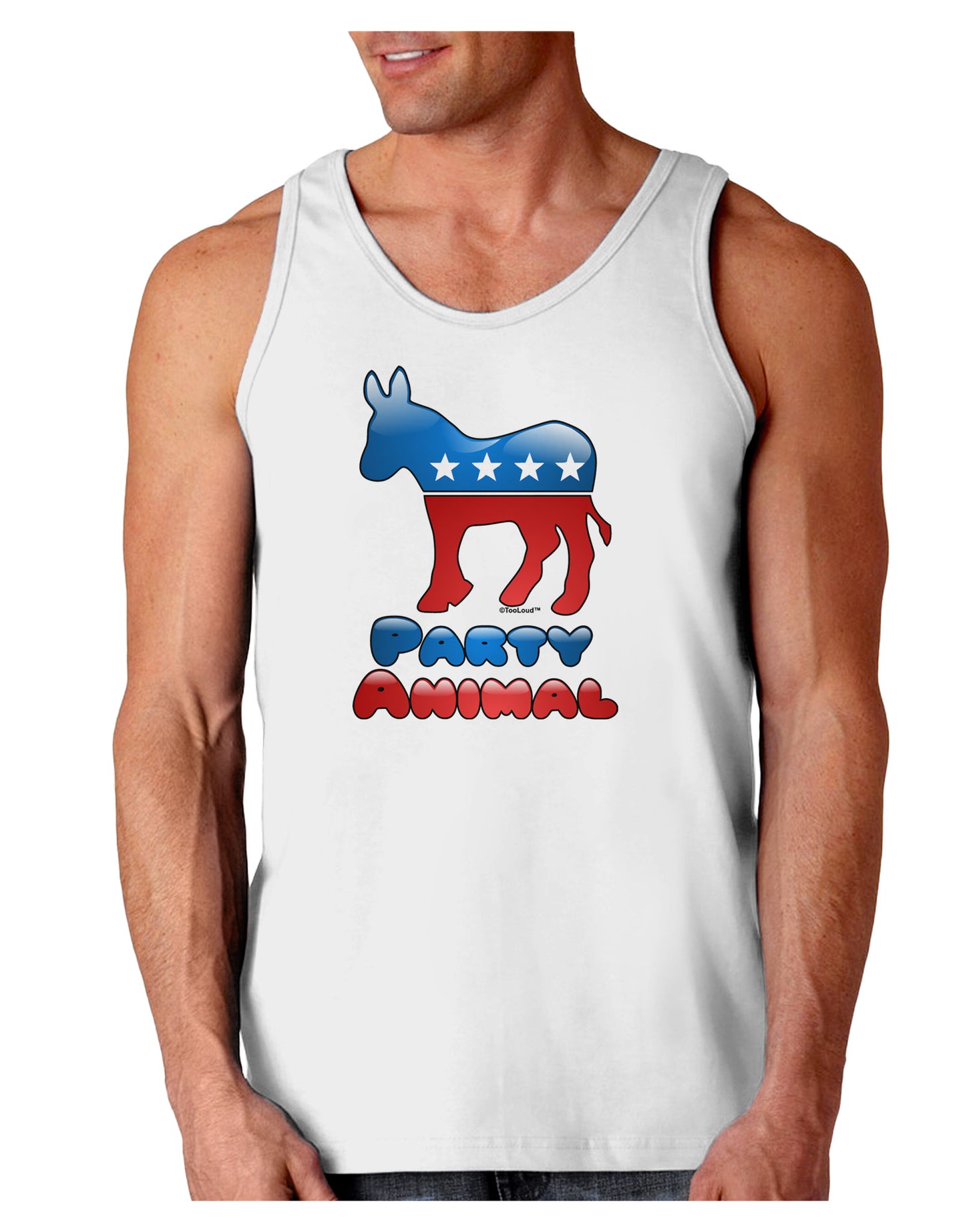 Democrat Party Animal Loose Tank Top-Loose Tank Top-TooLoud-White-Small-Davson Sales