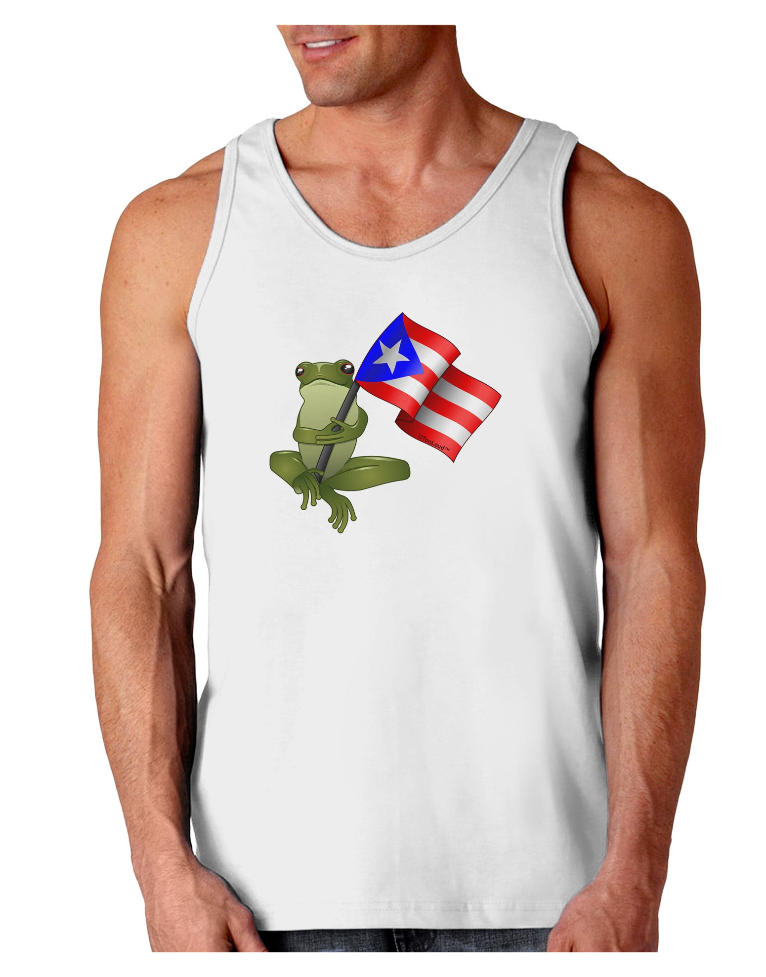 Coqui Holding Flag Loose Tank Top-Loose Tank Top-TooLoud-White-Small-Davson Sales