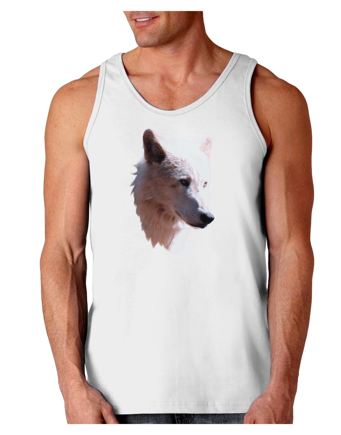 Magnificent White Wolf Head Loose Tank Top-Loose Tank Top-TooLoud-White-Small-Davson Sales