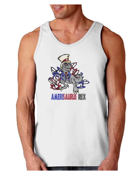 TooLoud AMERISAURUS REX Loose Tank Top-Mens-LooseTanktops-TooLoud-White-Small-Davson Sales
