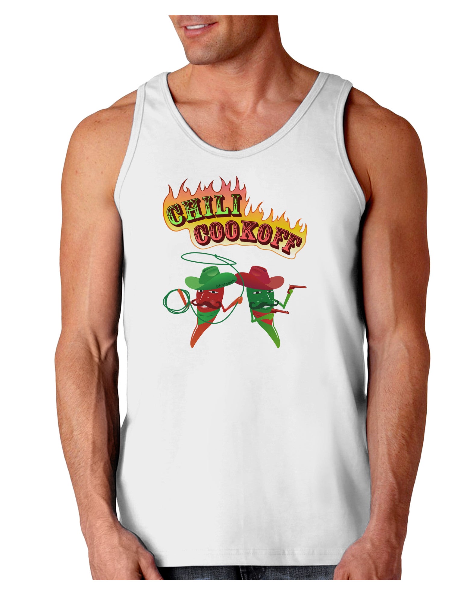 Cowboy Chili Cookoff Loose Tank Top-Loose Tank Top-TooLoud-White-Small-Davson Sales