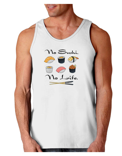 No Sushi No Life Loose Tank Top-Loose Tank Top-TooLoud-White-Small-Davson Sales