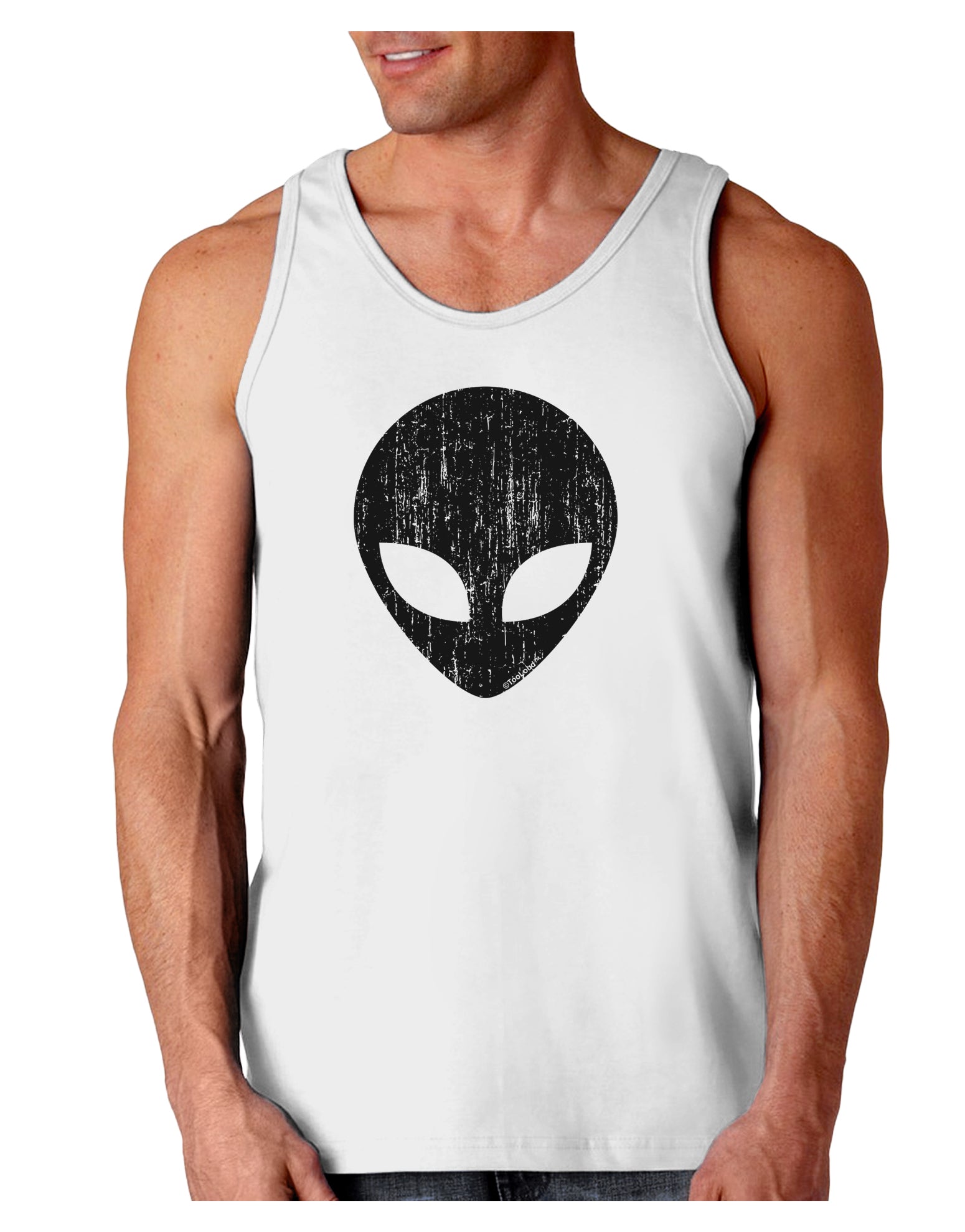 Extraterrestrial Face - Alien Distressed Loose Tank Top by TooLoud-Loose Tank Top-TooLoud-White-Small-Davson Sales