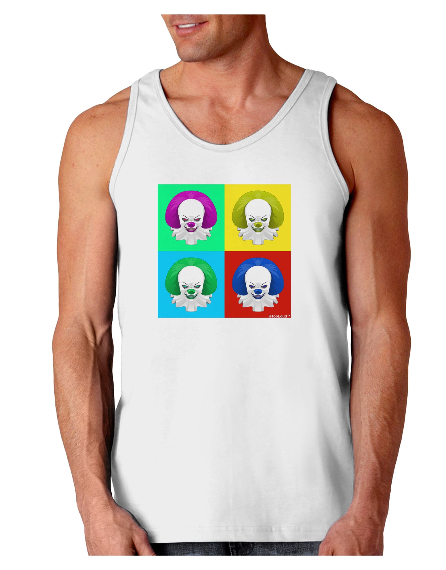 Clown Face Pop Art 2 Loose Tank Top-Loose Tank Top-TooLoud-White-Small-Davson Sales