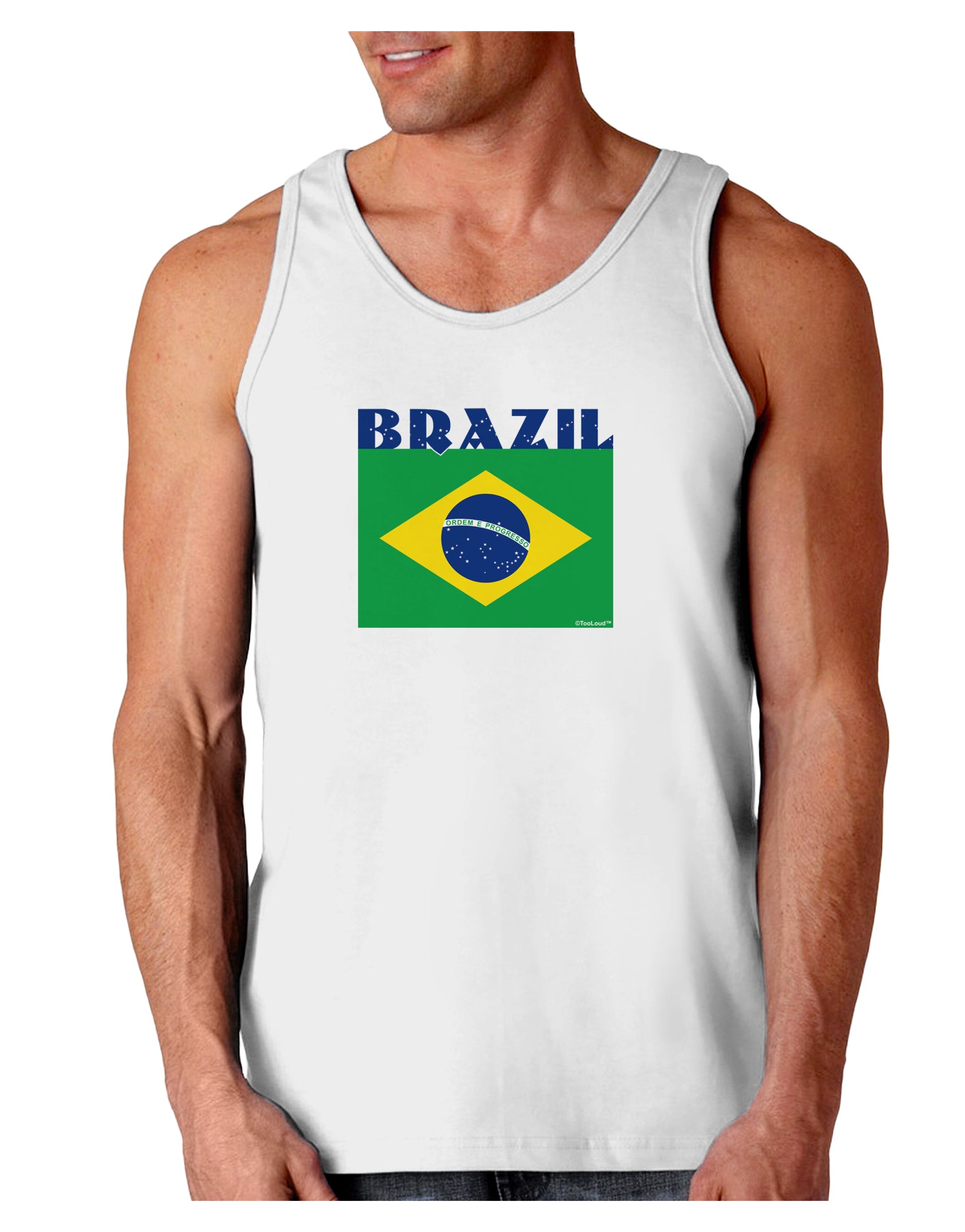 Brazil Flag Loose Tank Top-Loose Tank Top-TooLoud-White-Small-Davson Sales