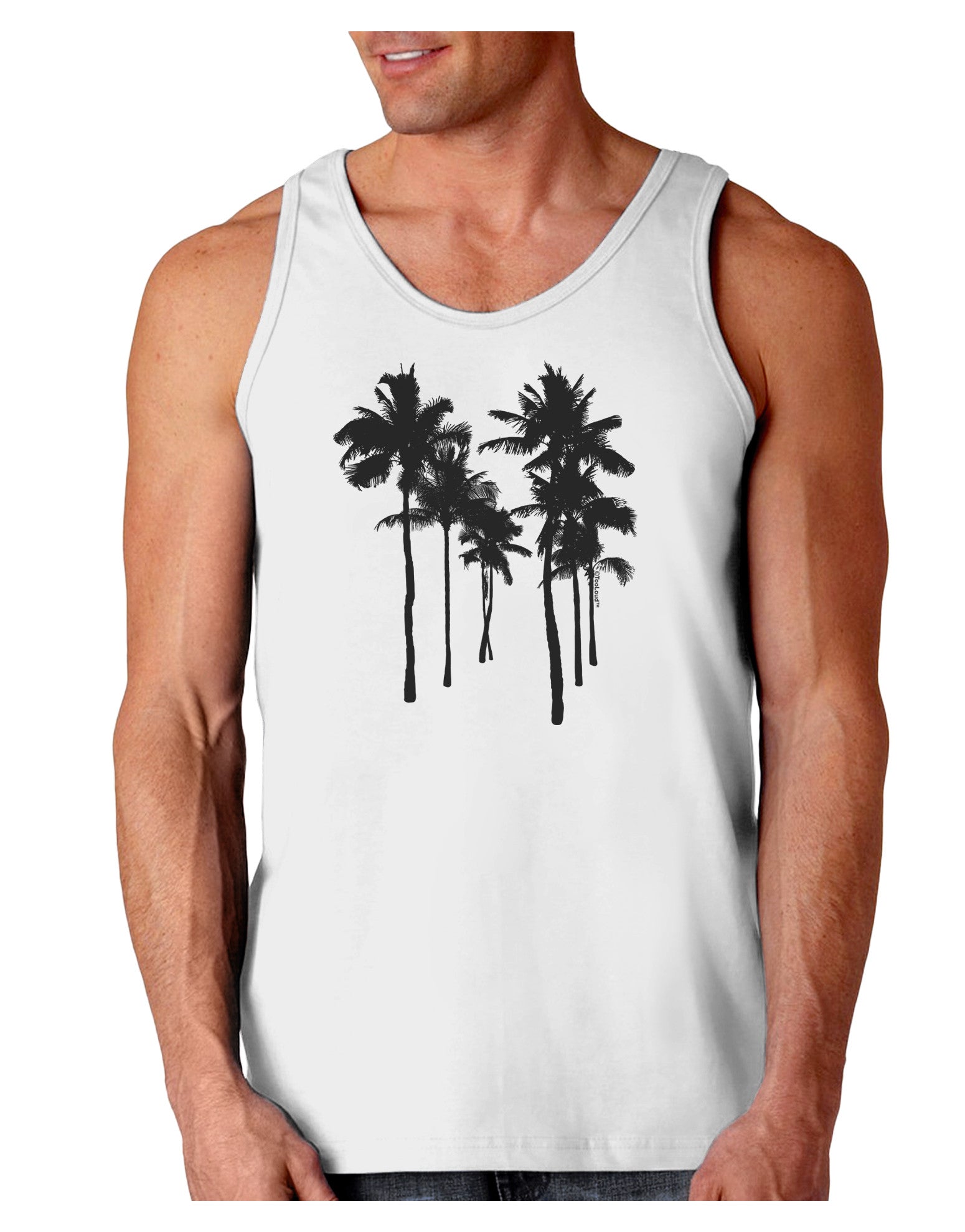 Palm Rows Silhouette Loose Tank Top-Loose Tank Top-TooLoud-White-Small-Davson Sales