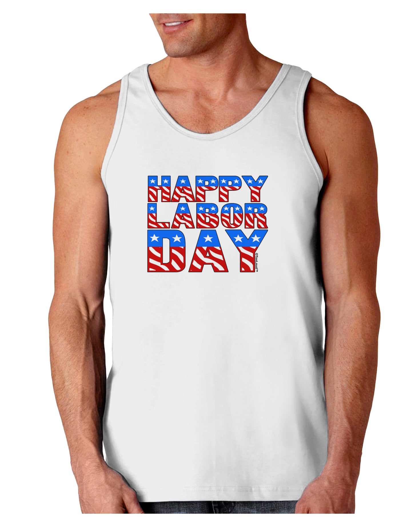 Happy Labor Day ColorText Loose Tank Top-Loose Tank Top-TooLoud-White-Small-Davson Sales