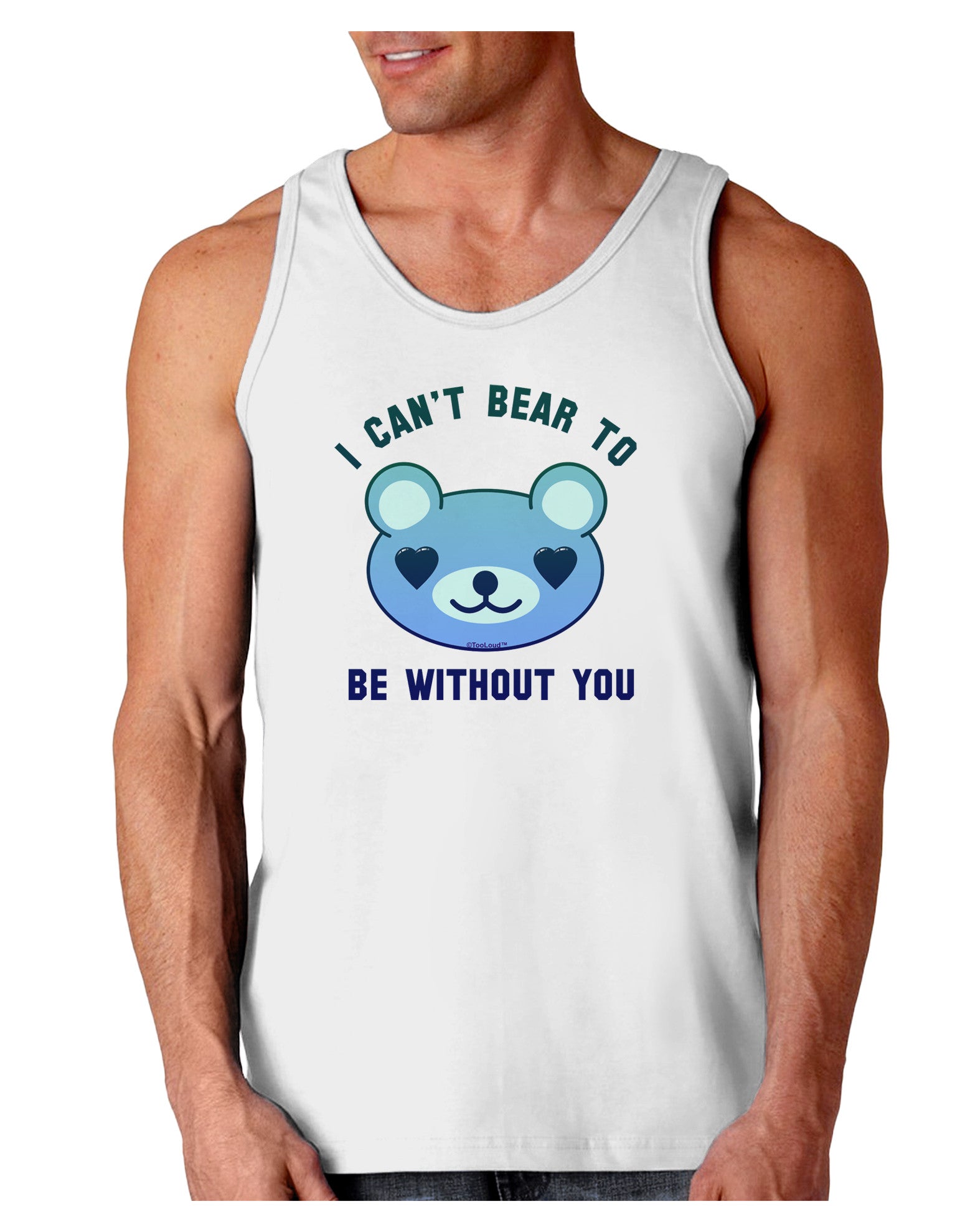 I Can't Bear to be Without You Blue Loose Tank Top by-Loose Tank Top-TooLoud-White-Small-Davson Sales