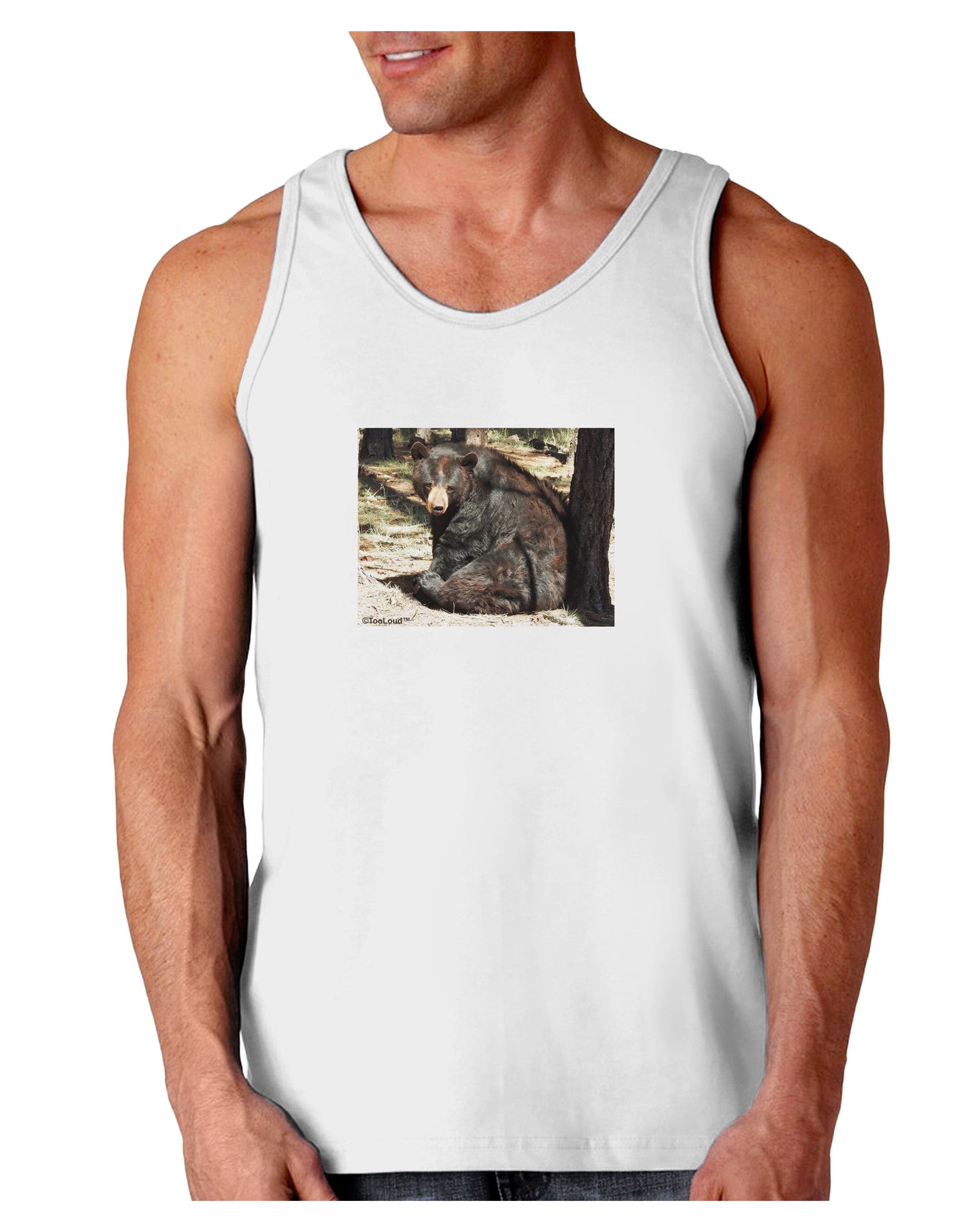 Sad Black Bear Loose Tank Top-Loose Tank Top-TooLoud-White-Small-Davson Sales