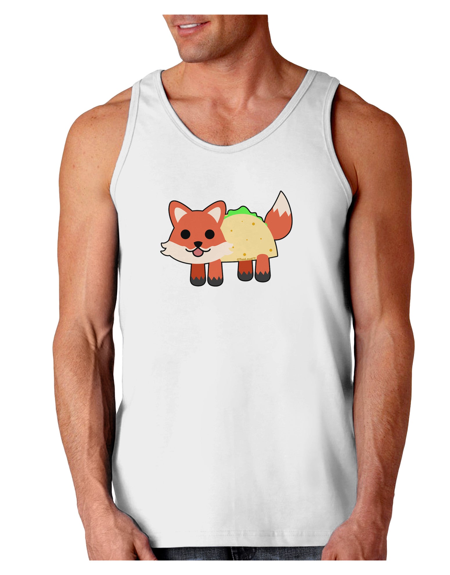 Cute Taco Fox Loose Tank Top-Loose Tank Top-TooLoud-White-Small-Davson Sales