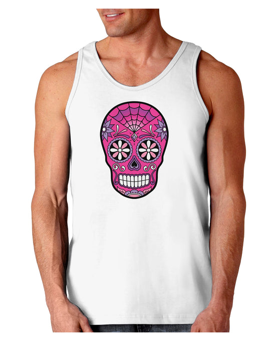 Version 4 Pink Day of the Dead Calavera Loose Tank Top-Loose Tank Top-TooLoud-White-Small-Davson Sales