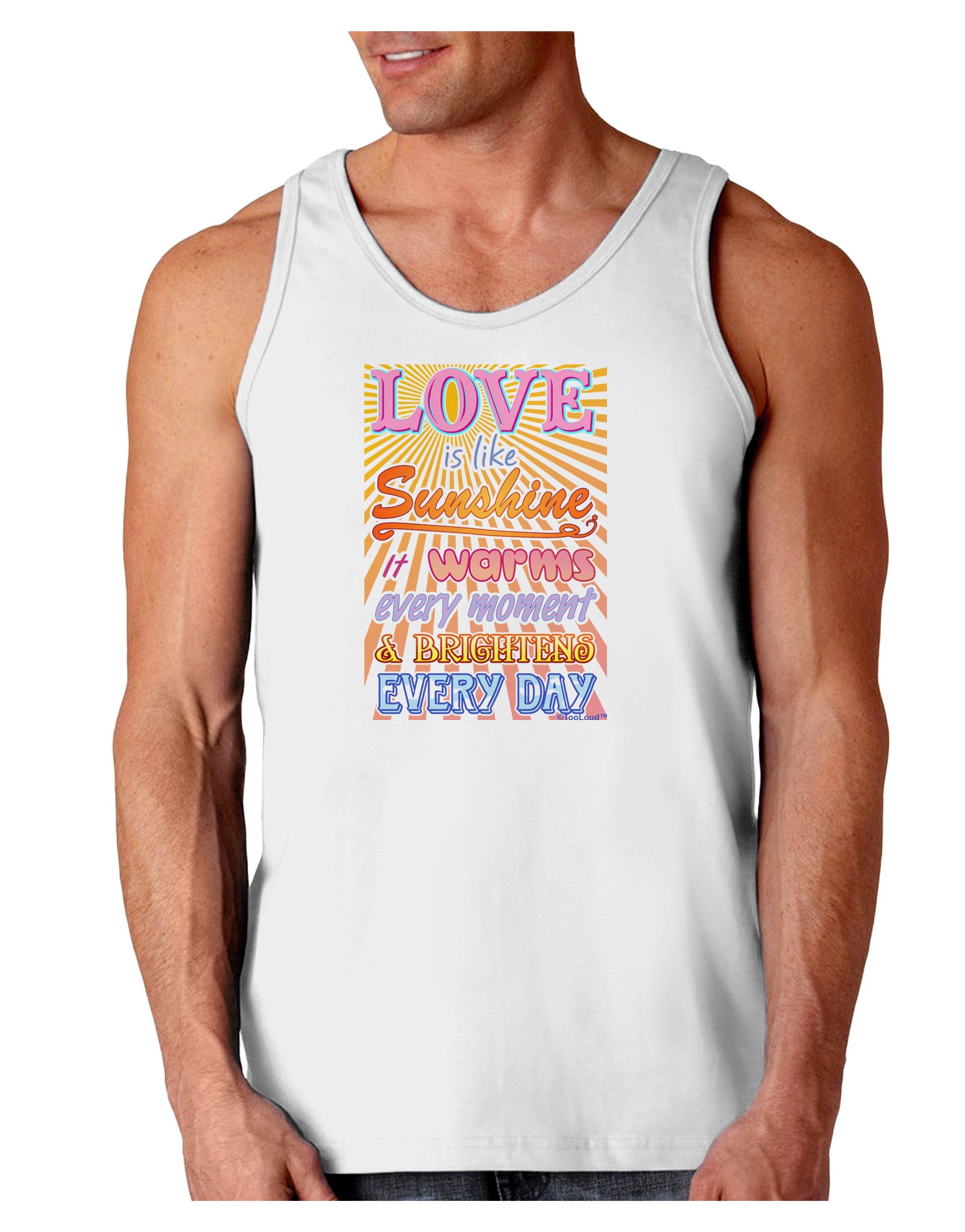 Love is like Sunshine - Sunburst Loose Tank Top-Loose Tank Top-TooLoud-White-Small-Davson Sales
