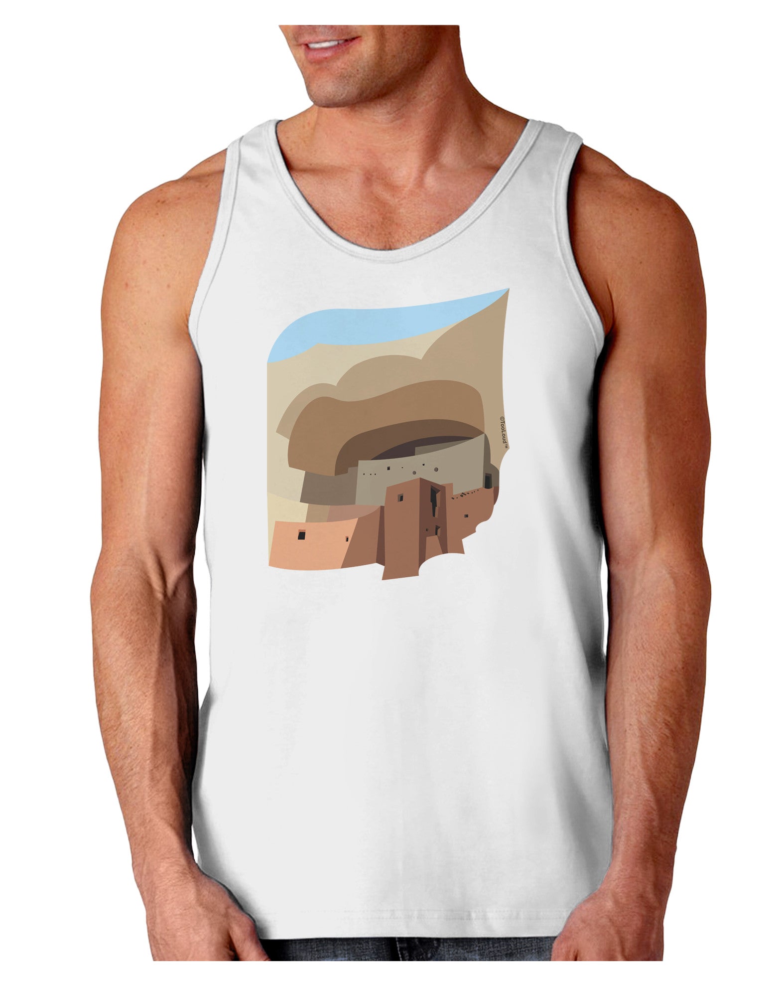 Montezuma Castle Artwork Loose Tank Top-Loose Tank Top-TooLoud-White-Small-Davson Sales
