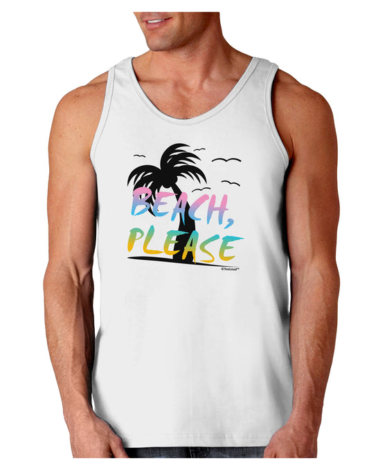 Beach Please - Summer Colors with Palm Trees Loose Tank Top-Loose Tank Top-TooLoud-White-Small-Davson Sales
