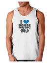 I Love House Blue Loose Tank Top-Loose Tank Top-TooLoud-White-Small-Davson Sales