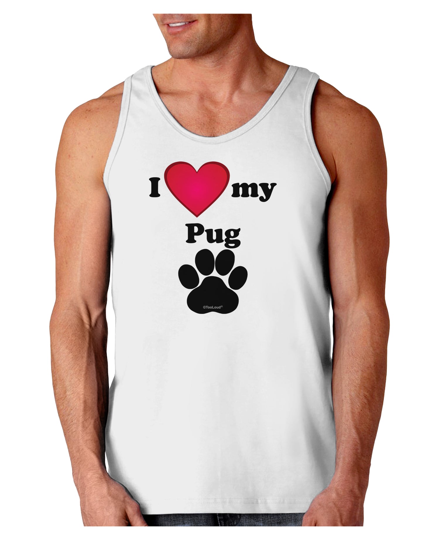 I Heart My Pug Loose Tank Top by TooLoud-TooLoud-White-Small-Davson Sales