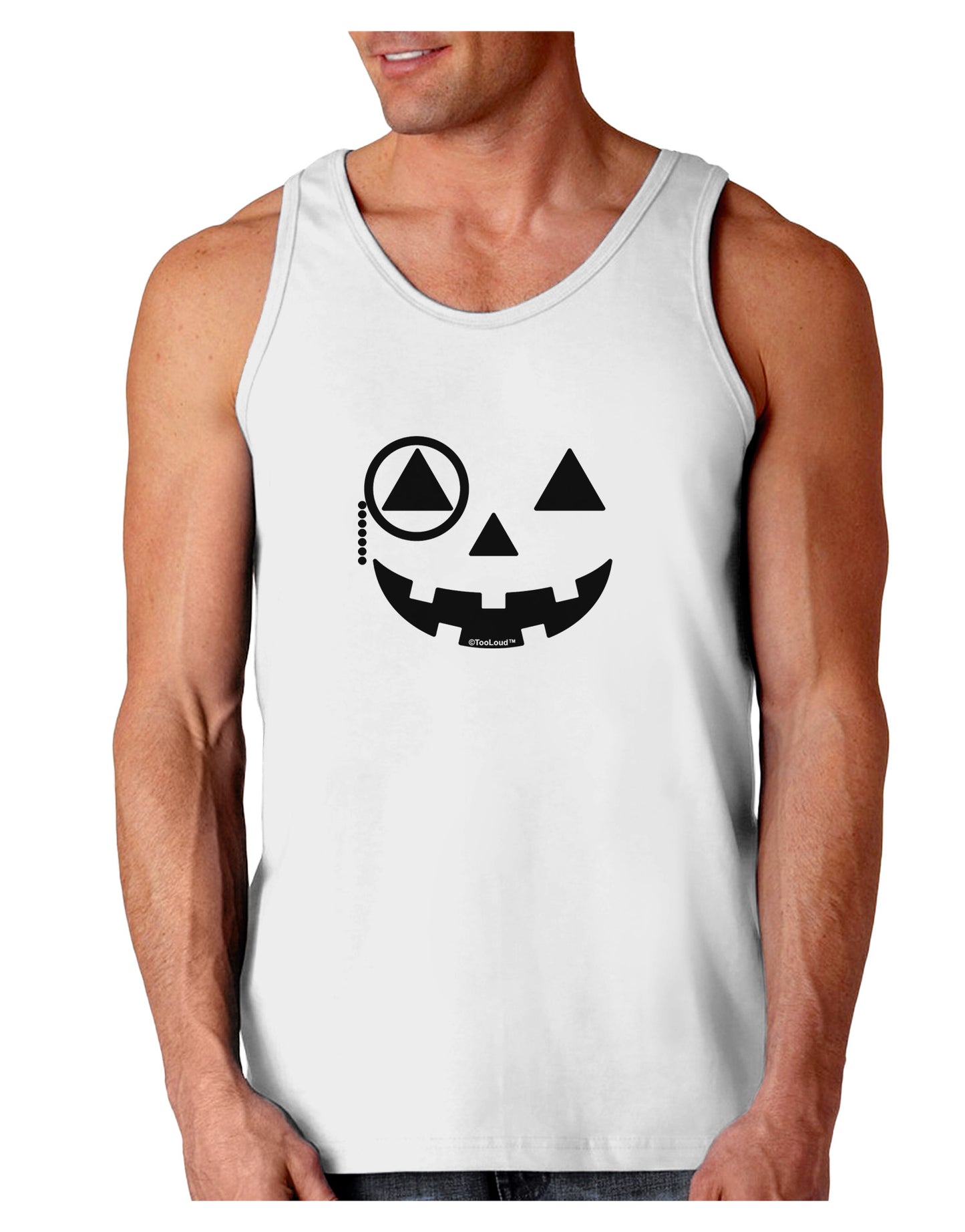 Monocle Jack-o-Lantern B-W Loose Tank Top-Loose Tank Top-TooLoud-White-Small-Davson Sales