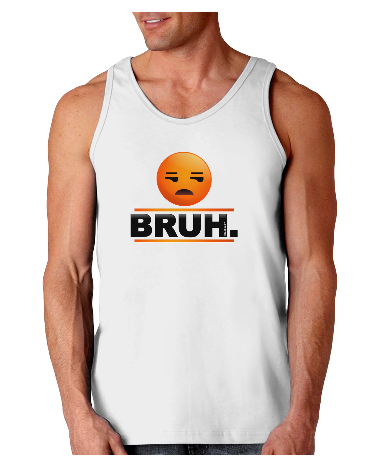 Bruh Emoji Loose Tank Top-Loose Tank Top-TooLoud-White-Small-Davson Sales
